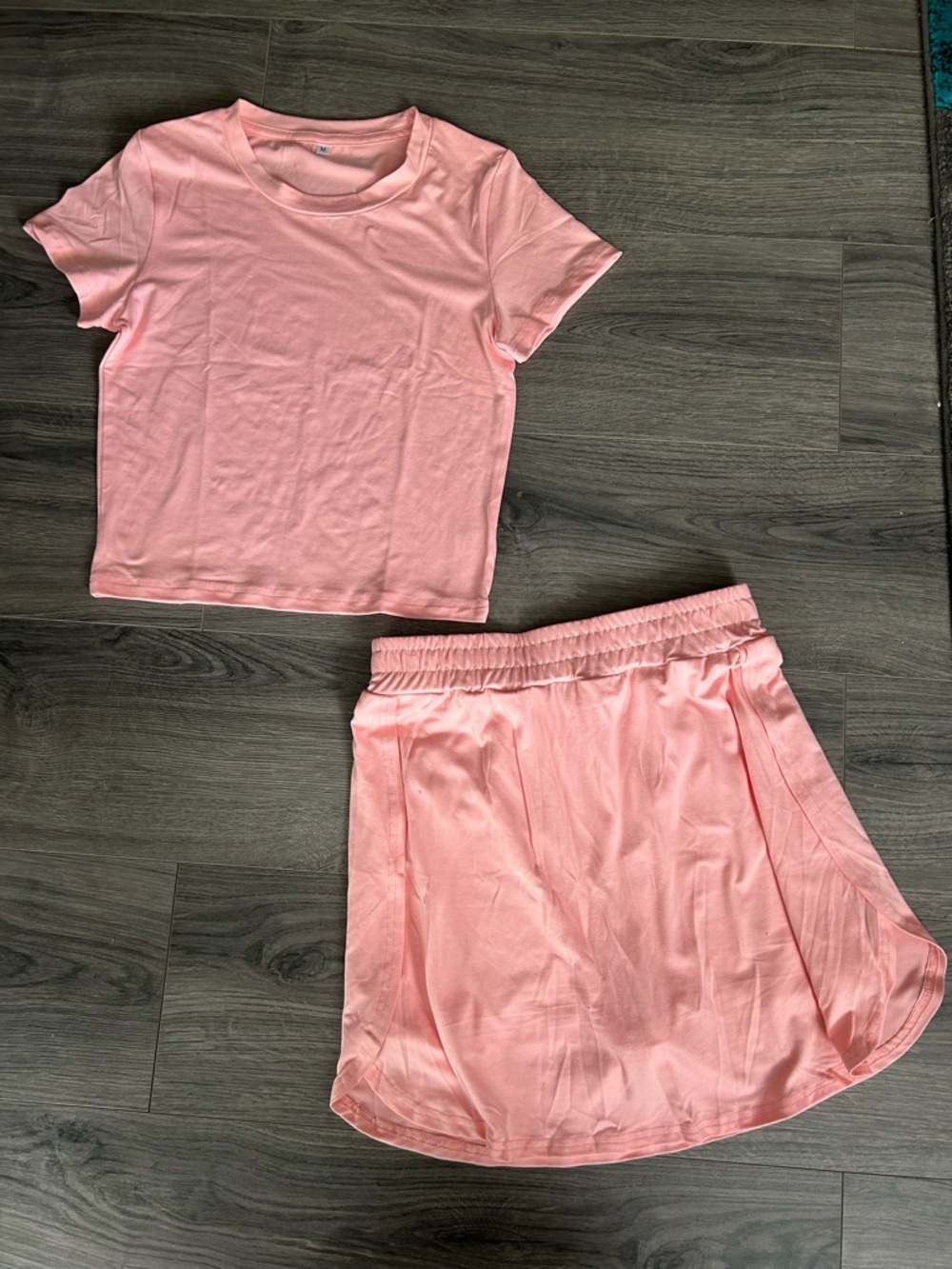 Pink Two-Piece Tee and Skort Set Size Medium